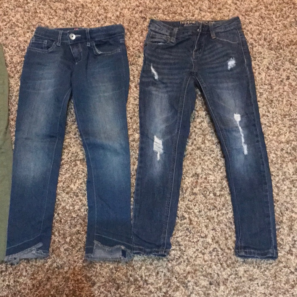 2 pairs of distressed jeans!